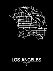 NAXART Studio - Los Angeles Street Map Black