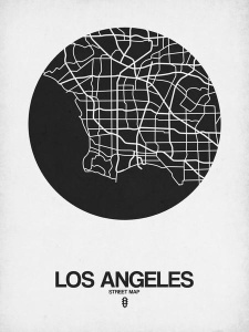 NAXART Studio - Los Angeles Street Map Black on White