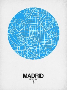 NAXART Studio - Madrid Street Map Blue