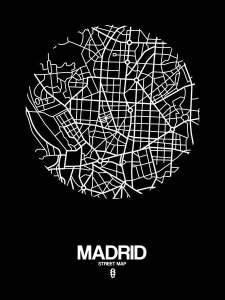 NAXART Studio - Madrid Street Map Black