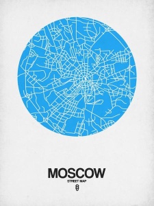 NAXART Studio - Moscow Street Map Blue