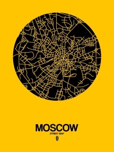 NAXART Studio - Moscow Street Map Yellow