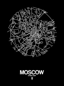 NAXART Studio - Moscow Street Map Black