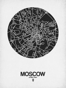 NAXART Studio - Moscow Street Map Black on White