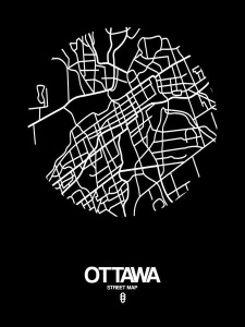 NAXART Studio - Ottawa Street Map Black