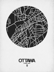 NAXART Studio - Ottawa Street Map Black on White