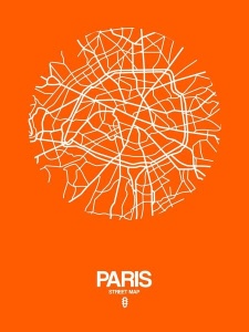 NAXART Studio - Paris Street Map Orange