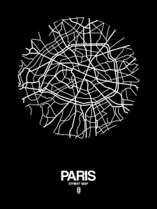 NAXART Studio - Paris Street Map Black