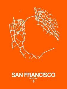 NAXART Studio - San Francisco Street Map Orange