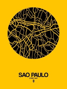 NAXART Studio - Sao Paulo Street Map Yellow
