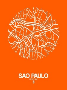 NAXART Studio - Sao Paulo Street Map Orange