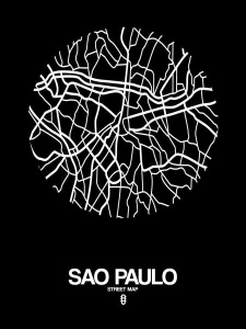 NAXART Studio - Sao Paulo Street Map Black