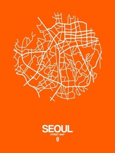 NAXART Studio - Seoul Street Map Orange