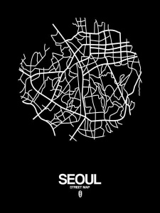 NAXART Studio - Seoul Street Map Black