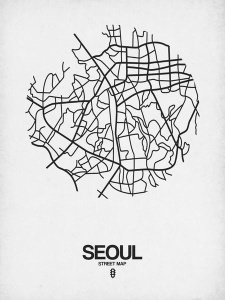 NAXART Studio - Seoul Street Map White
