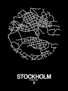 NAXART Studio - Stockholm Street Map Black