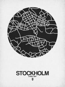 NAXART Studio - Stockholm Street Map Black on White