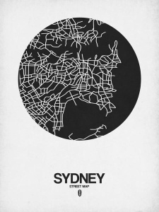 NAXART Studio - Sydney Street Map Black on White