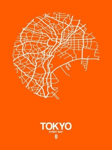 NAXART Studio - Tokyo Street Map Orange