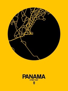 NAXART Studio - Panama Street Map Yellow