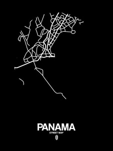 NAXART Studio - Panama Street Map Black