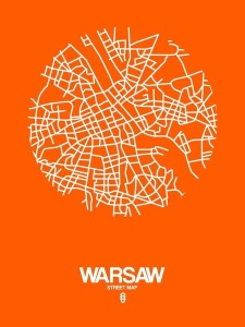 NAXART Studio - Warsaw Street Map Orange