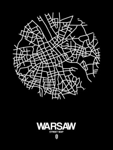 NAXART Studio - Warsaw Street Map Black
