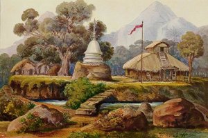 Ernst Haeckel - Buddha-Tempel bei Billahus-Oya Ceylon