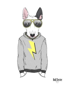 NAXART Studio - Bull Terrier in City Style