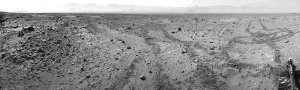 NASA - Mars Gale Crater with Tire Tracks -  Panoramic Mosaic, August 15, 2014