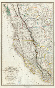 Eugène Duflot de Mofras - Carte de la côte de l'Amerique, 1844