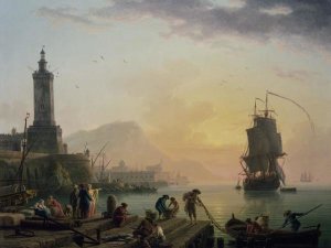 Claude-Joseph Vernet - A Calm at a Mediterranean Port