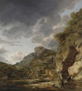 Herman Nauwincx and Willem Schellinks - Mountain Landscape with River and Wagon