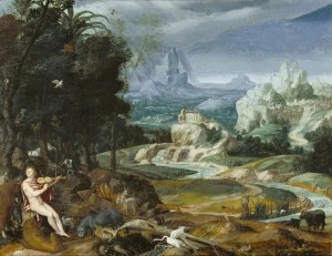 Unknown 16th Century Flemish Painter - Landscape with Orpheus