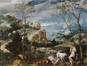 Unknown 16th Century Flemish Painter - Landscape with Mercury and Argus