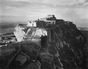 Ansel Adams - Full view of the city on top of mountain, Walpi, Arizona, 1941