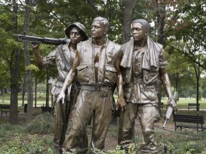Carol Highsmith - Vietnam memorial soldiers by Frederick Hart, Washington, D.C.