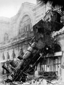 Anonymous - Train wreck at Montparnasse, Paris, 1895