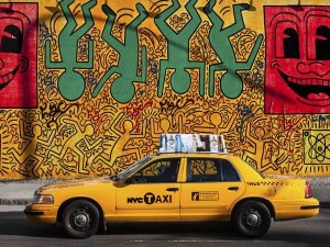 Michel Setboun - Taxi and mural painting, NYC