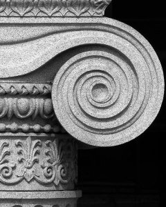 Carol Highsmith - Column detail, U.S. Treasury Building, Washington, D.C. - Black and White Variant