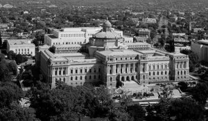 Carol Highsmith - View of the Library of Congress Thomas Jefferson Building from the U.S. Capitol dome, Washington, D.C. - Black and White Variant