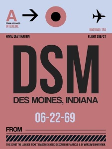 NAXART Studio - DSM Des Moines Luggage Tag I