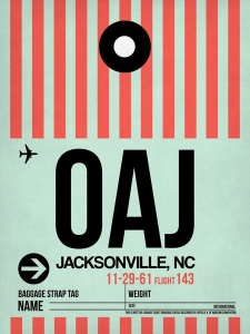 NAXART Studio - OAJ Jacksonville Luggage Tag I