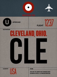 NAXART Studio - CLE Cleveland Luggage Tag I