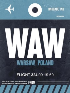 NAXART Studio - WAW Warsaw Luggage Tag II