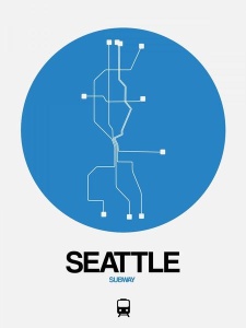 NAXART Studio - Seattle Blue Subway Map