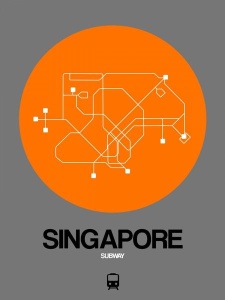 NAXART Studio - Singapore Orange Subway Map