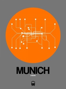 NAXART Studio - Munich Orange Subway Map