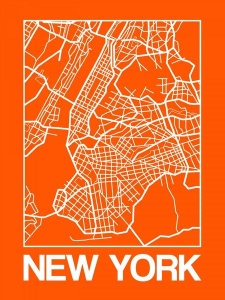 NAXART Studio - Orange Map of New York