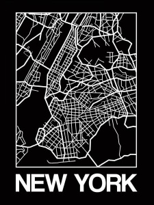 NAXART Studio - Black Map of New York